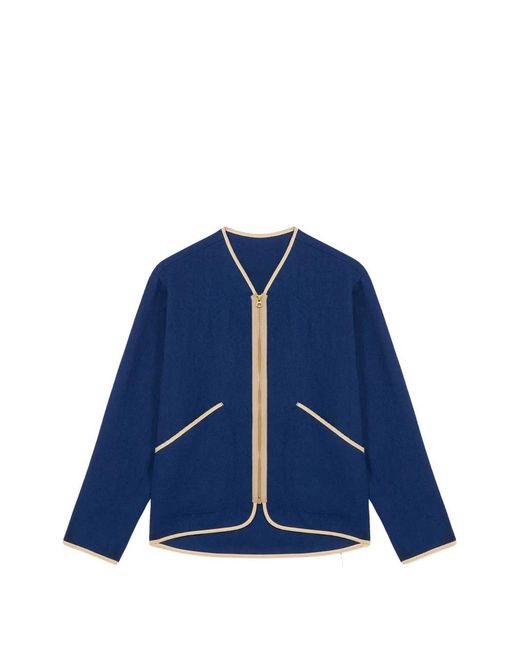 Fortela Blue Full-Zip Wool Jacket for men