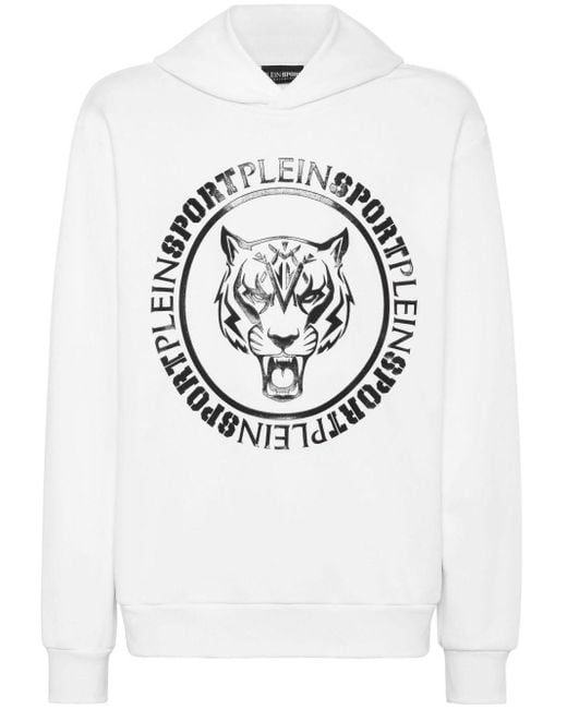 Philipp Plein Gray Carbon Tiger Cotton-blend Hoodie for men