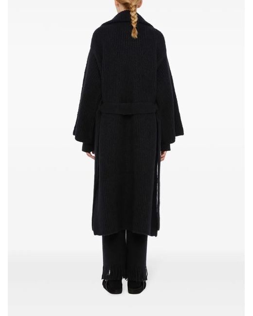 Alanui Black Knitted Robe Coat