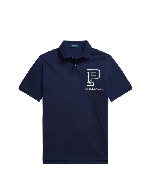 Polo Ralph Lauren Blue Short-Sleeve Buttoned Polo Shirt for men