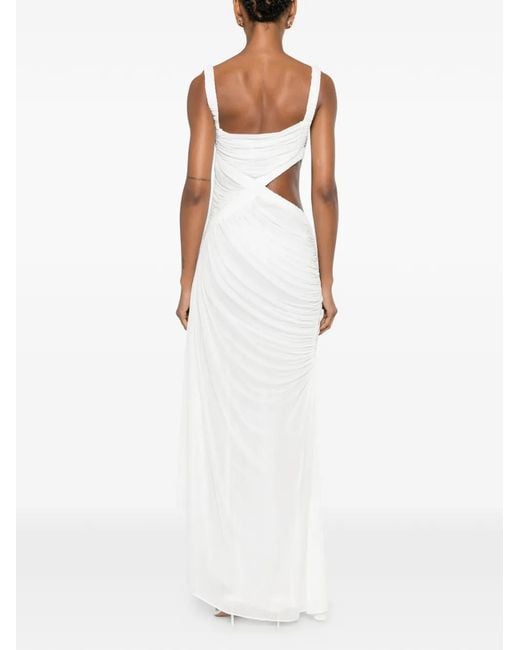 Christopher Esber White Theia Ruched Cutout Dress