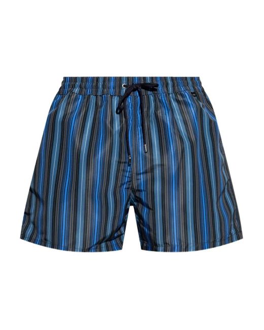 メンズ Paul Smith ストライプ トランクス水着 Blue