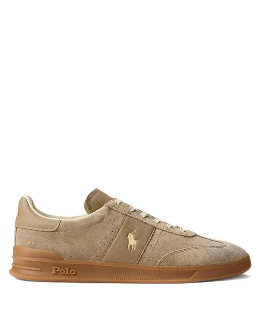 Polo Ralph Lauren Brown Heritage Aera Suede Sneakers for men