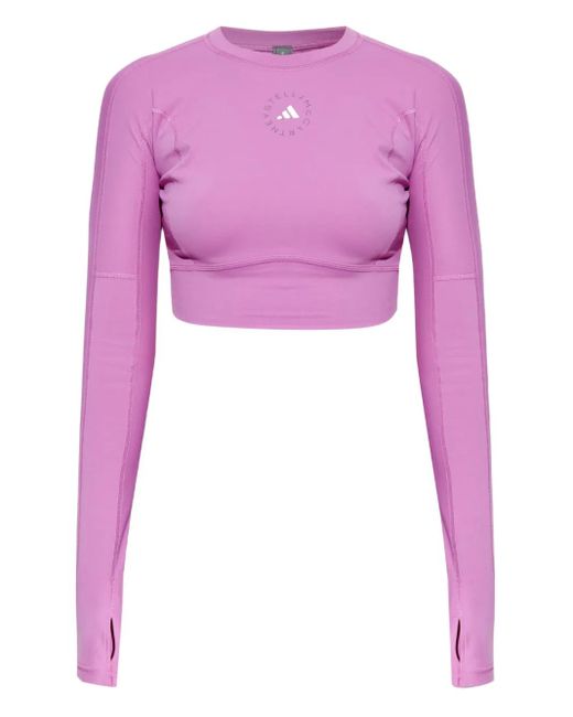 Adidas By Stella McCartney Pink Logo-Print Top