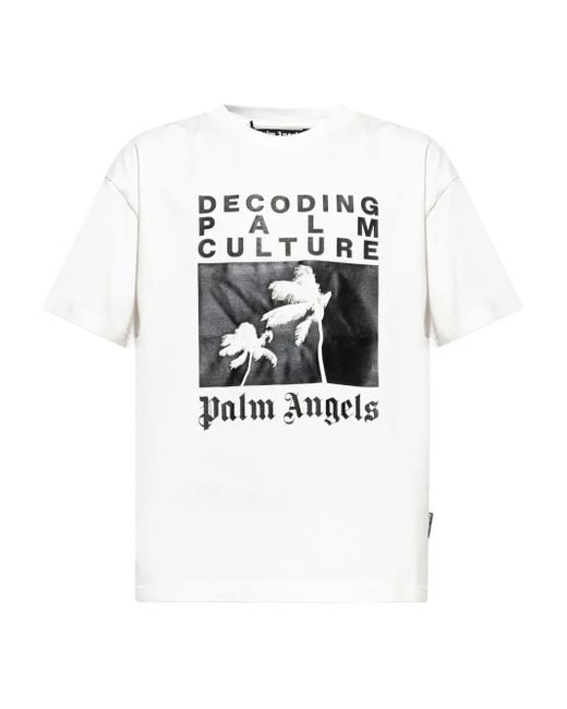 メンズ Palm Angels パームツリープリント Tシャツ White