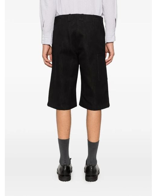 Rier Black Utility Gabardine Shorts for men