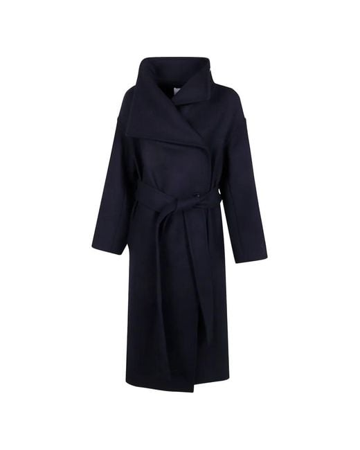Joseph Blue Double-Breasted Belted Coat