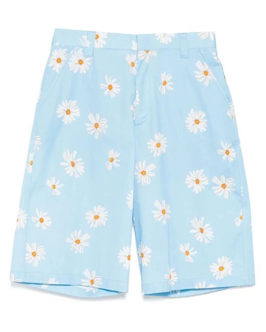 Moschino Blue Printed Knee-Length Shorts