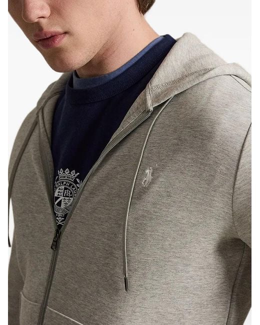 Polo Ralph Lauren Blue Logo-Embroidered Zip-Up Hoodie for men