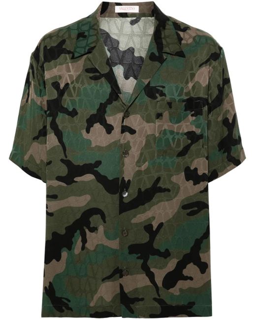 Valentino Garavani Green Toile Iconographe Camouflage Shirt for men