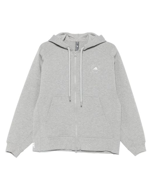 Adidas By Stella McCartney Gray Logo Organic Cotton Hoodie