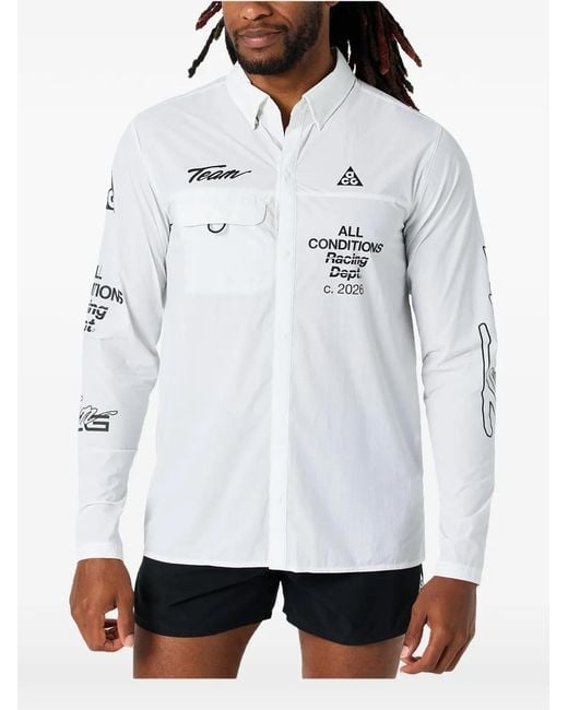 Nike White Acg Aireez Graphic-Print Shirt for men