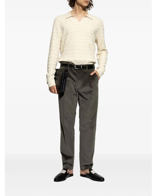 Rag & Bone Gray Pleated-Front Corduroy Trousers for men