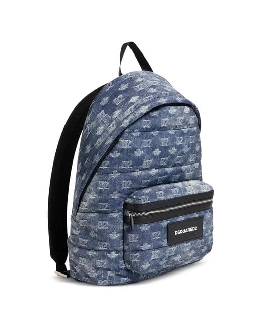 DSquared² Blue D2 Monogram Backpack for men