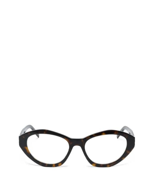Saint Laurent Black Tortoiseshell-Pattern Glasses
