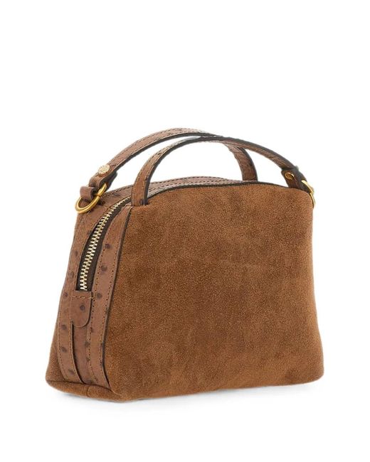 Gianni Chiarini Brown Alifa Ostrich-Effect Tote Bag