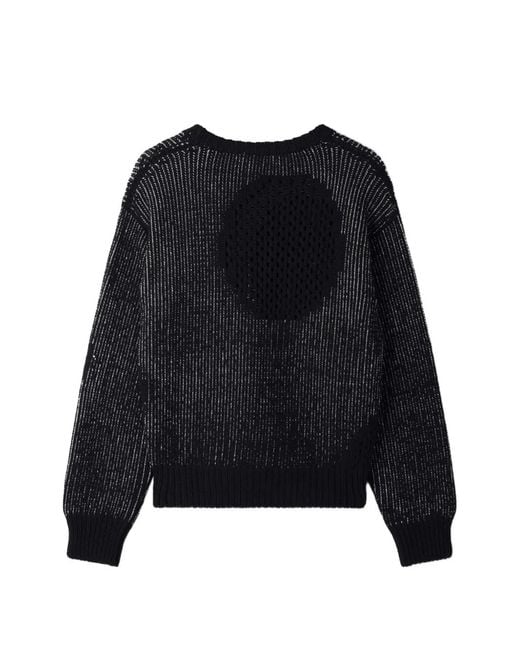 SAGE NATION Black Weave Cropped Sweater for men