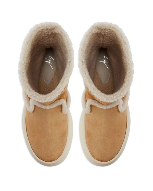Giuseppe Zanotti Natural Gz League Shearling Platform Boots