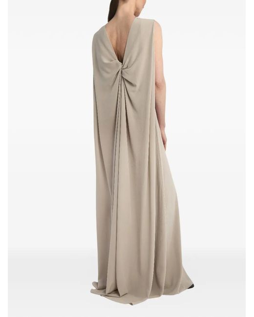 DI STAVNITSER Natural Mira V-Neck Twisted Maxi Dress