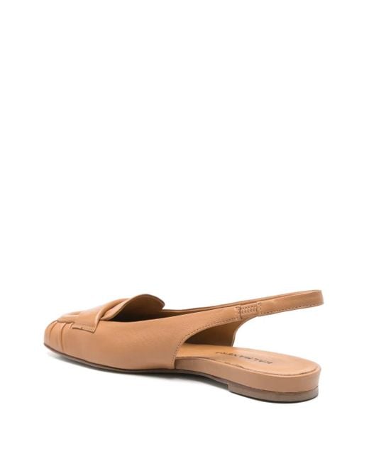 Halmanera Brown Slingback Flat Pumps