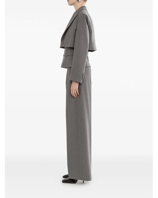 Nissa Gray Sequined Cropped Blazer
