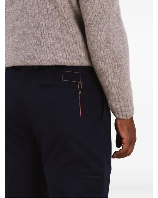 Fortela Black Pences Tapered Chino Trousers for men