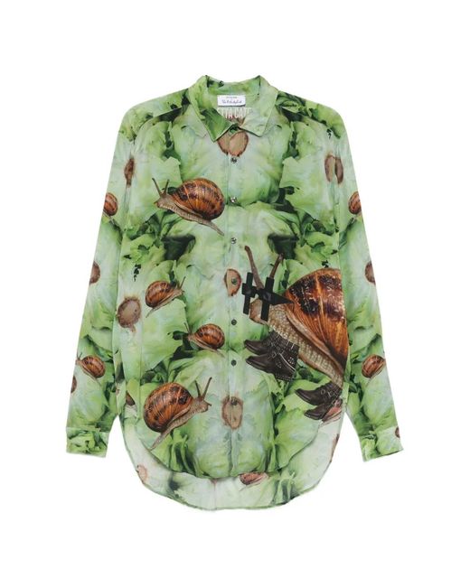 The Artistylist Green Snail-Print Shirt