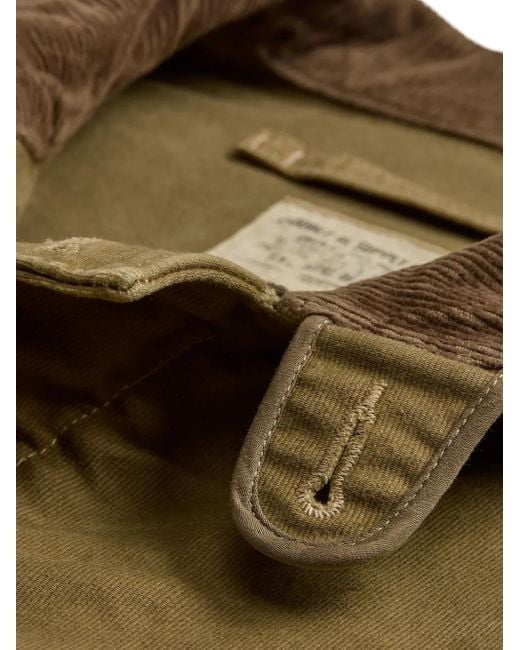 RRL Green Corduroy-Collar Cotton Jacket for men