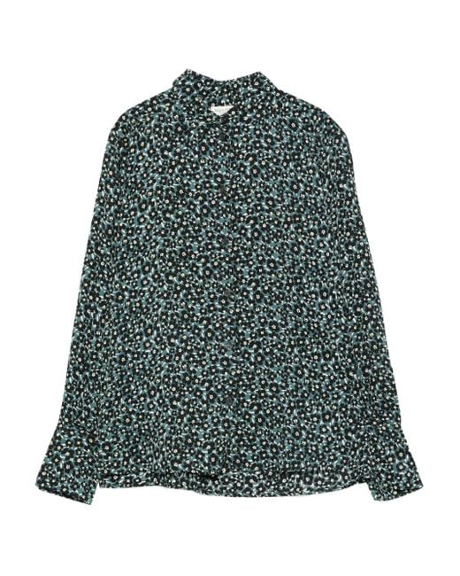 Marc O' Polo Green Floral-Print Button-Down Shirt