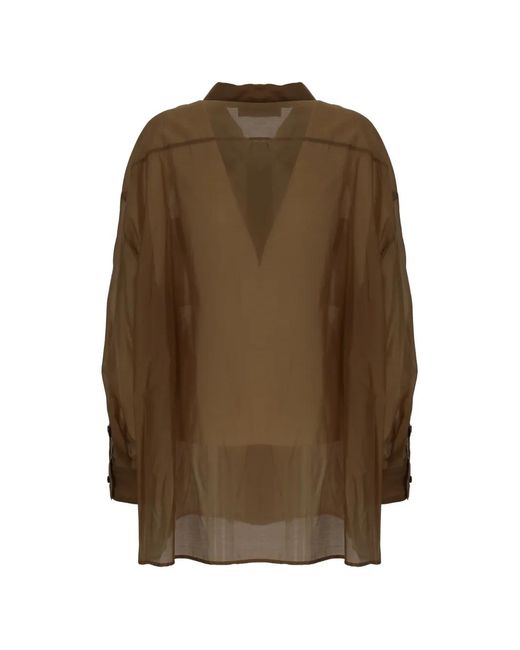Thelatest Brown Chemise À Poches À Rabat Boutonné