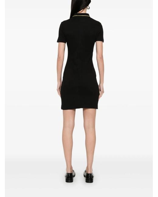 Versace Jeans Couture Black Logo-Embroidered Mini Dress