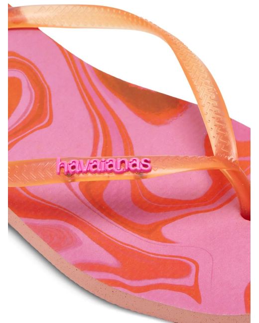 Havaianas Pink Marble-Pattern Flip-Flops