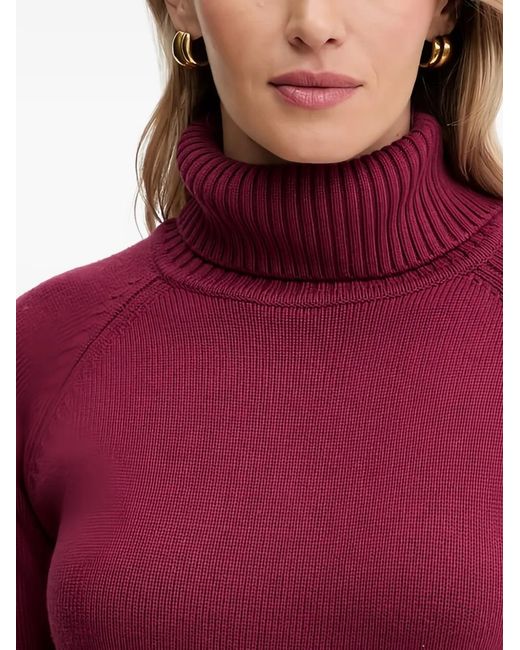 Silvian Heach Red Button Roll-Neck Sweater