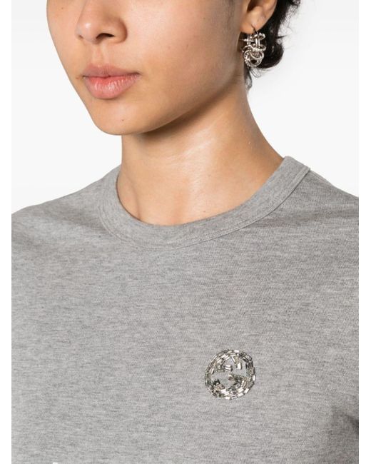 T-shirt GG con cristalli di Gucci in Gray