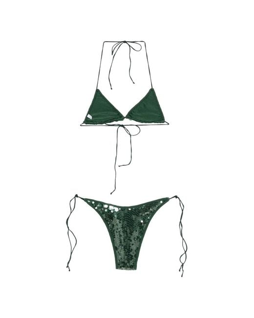 Oseree Green Marylin Sequinned Bikini