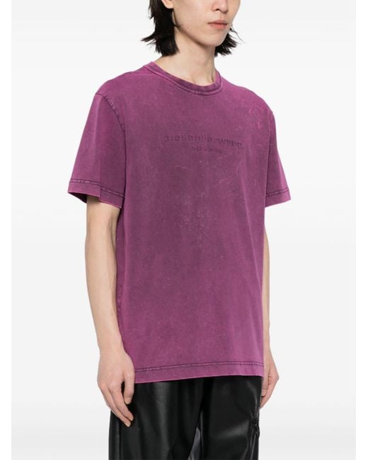Camiseta con logo en relieve Alexander Wang de color Purple