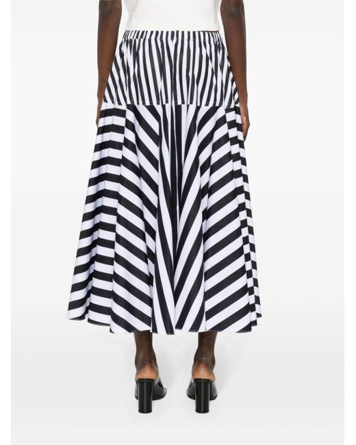 Patou Black Striped Skirt