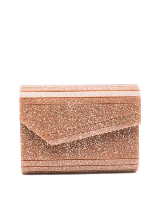 Jimmy Choo レディース ピンク Candy グリッター チェーン クラッチバッグ