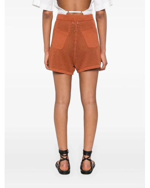 Nanushka Orange Short Jael En Crochet