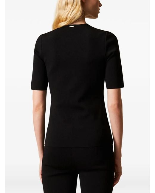 Twinset Black Knit Jacket With Buttons