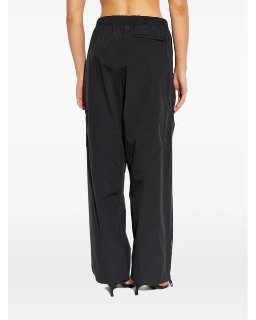 Alexander Wang Black Drawstring-Hem Track Pants
