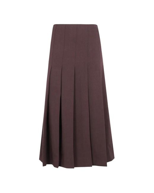 DR. HOPE Purple Asymmetric Pleated Midi Skirt