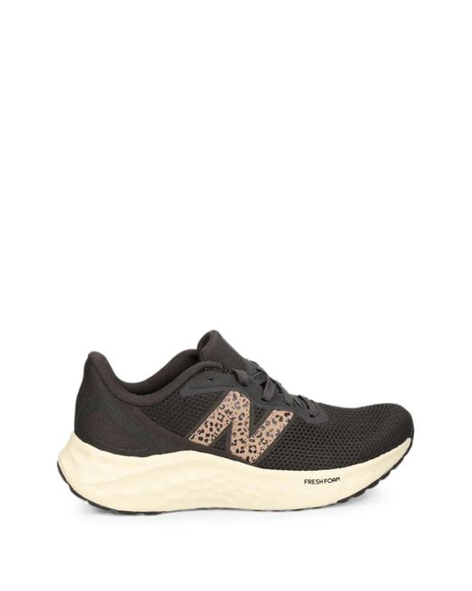 New Balance White Arishi V4 Fresh Foam Leopard-Print Low-Top Sneakers