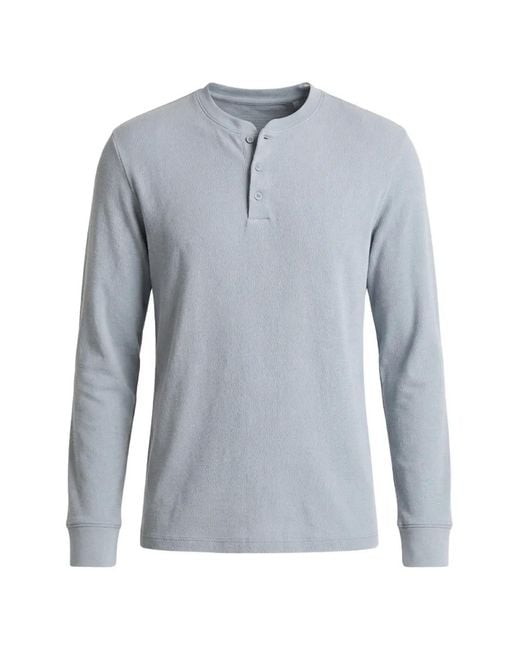 Vince Blue Buttoned Long-Sleeve T-Shirt for men