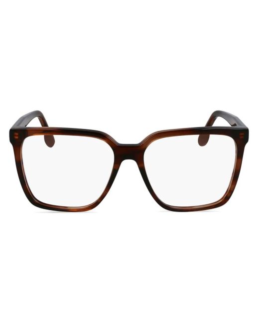 Victoria Beckham Brown Brille mit eckigem Gestell