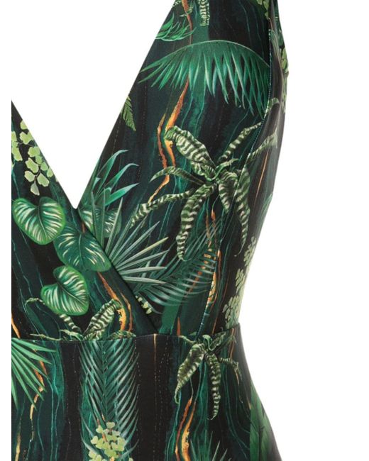 Lygia & Nanny Green Evita Leaf-print Swimsuit