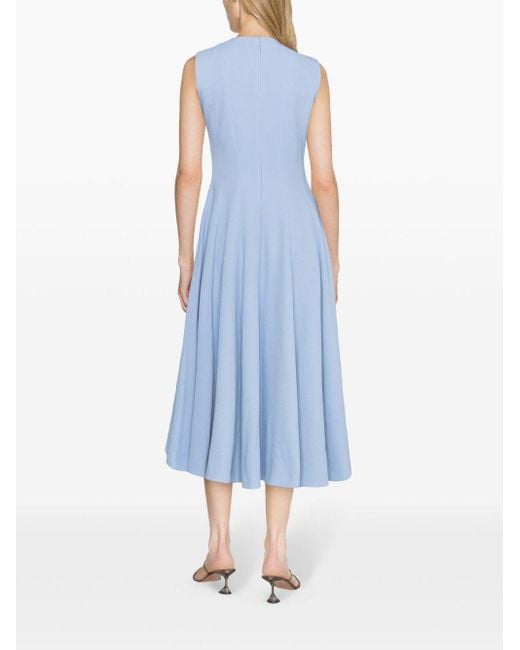 Emilia Wickstead Blue Marlen Crepe Midi Dress