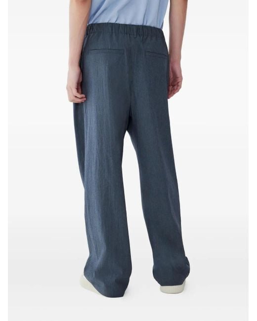 Studio Tomboy X Blue Drawstring Pleated Trousers for men