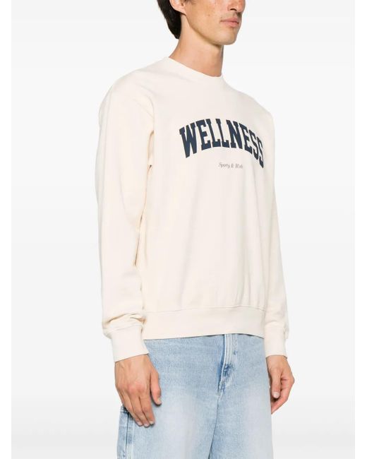 Sporty & Rich White Wellness Ivy Cotton Sweatshirt