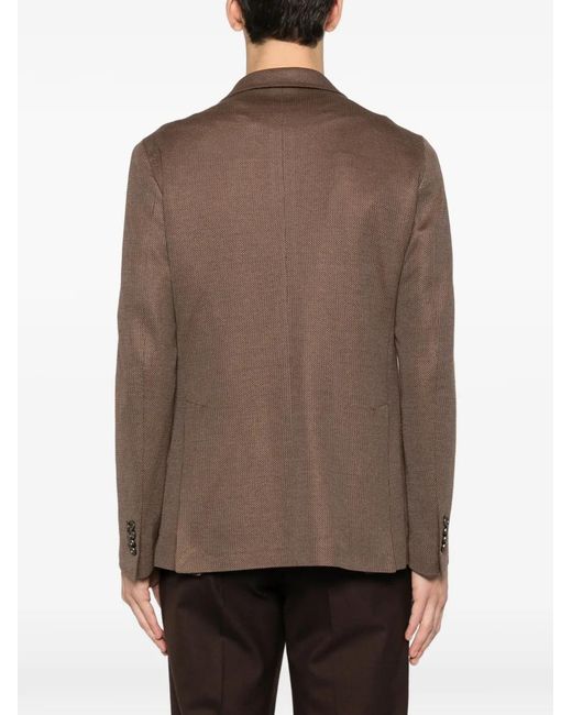 Tagliatore Brown Notched-Lapel Two-Button Blazer for men